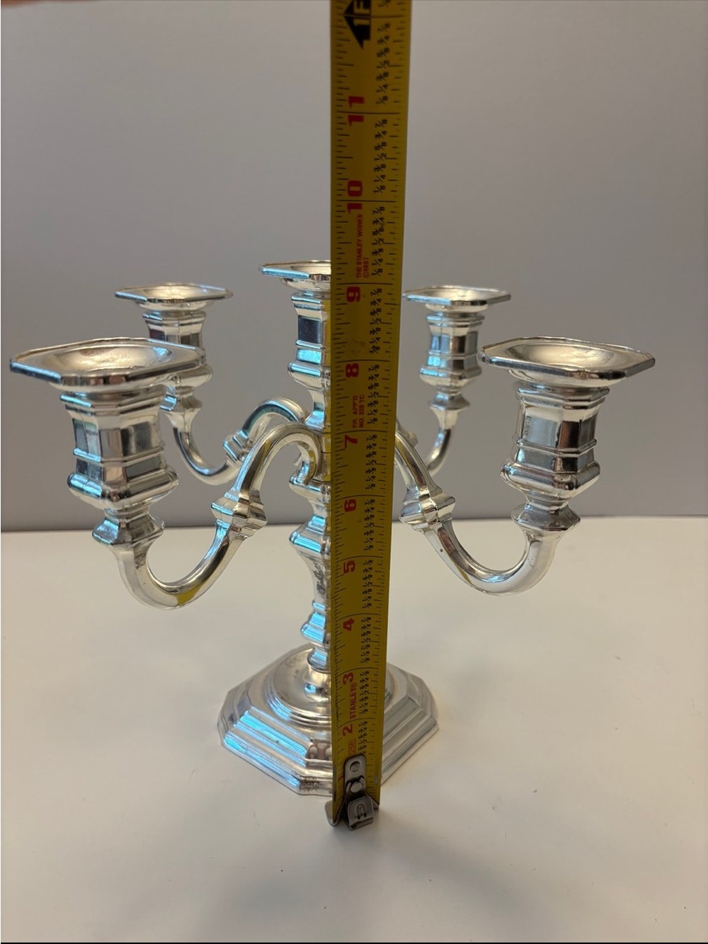 Vintage Five-Arm Silver Candelabra - Picture 10 of 11